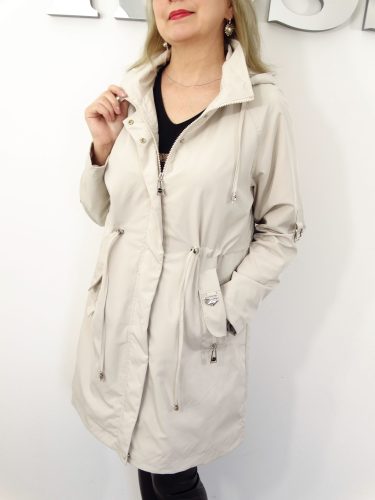 Płaszczyk Damski Wiosenny Parka Wiatrówka LILY od 44 do 54 kremowy