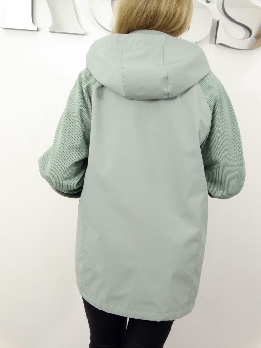 Kurtka Wiatrówka Parka z Odpinanym Kapturem ELISA od 44 do 64 mięta