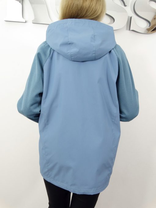 Kurtka Wiatrówka Parka z Odpinanym Kapturem ELISA od 44 do 64 zgaszony błękit