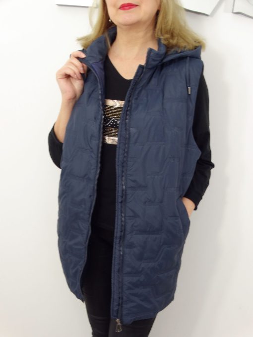 Kamizelka Wiosenna Bezrękawnik z Odpinanym Kapturem CELESTA od 50 do 60 granatowa