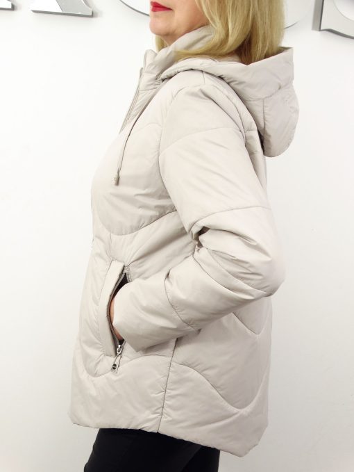 Kurtka Damska Pikowana Wiosenna Przejściowa AURA od 44 do 54 kremowa