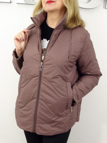 Kurtka Damska Pikowana Wiosenna Przejściowa AURA od 44 do 54 kawowa
