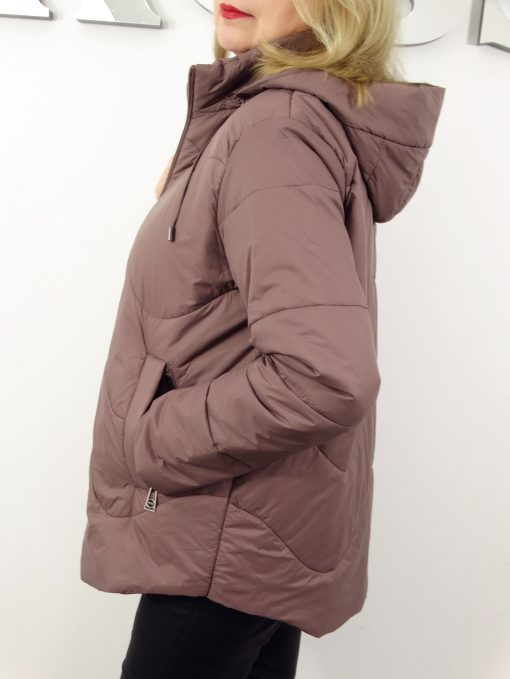 Kurtka Damska Pikowana Wiosenna Przejściowa AURA od 44 do 54 kawowa