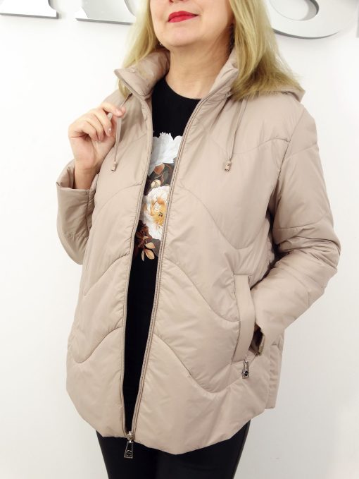 Kurtka Damska Pikowana Wiosenna Przejściowa AURA od 44 do 54 beż