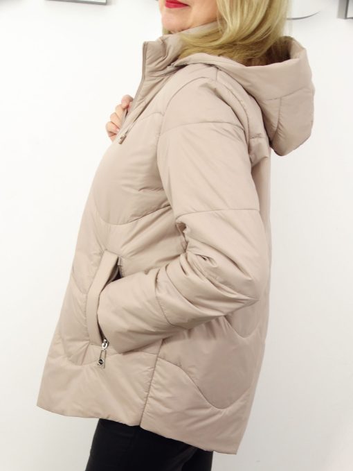 Kurtka Damska Pikowana Wiosenna Przejściowa AURA od 44 do 54 beż