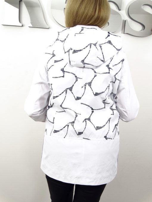 Kurtka Wiatrówka Parka z Odpinanym Kapturem LILIANA od 40 do 50 biała