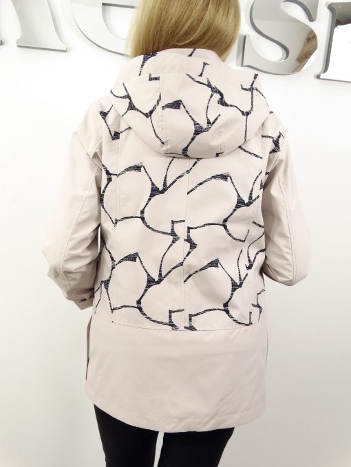 Kurtka Wiatrówka Parka z Odpinanym Kapturem LILIANA od 40 do 50 beżowa