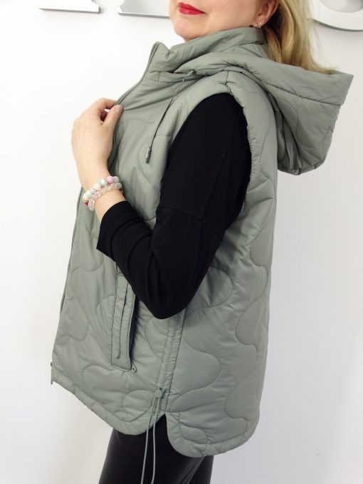 Kamizelka Wiosenna Bezrękawnik z Odpinanym Kapturem ETTA od 44 do 54 szałwiowa