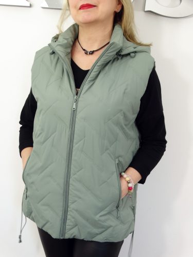 Kamizelka Wiosenna Bezrękawnik z Odpinanym Kapturem ELDA od 44 do 54 szałwiowa