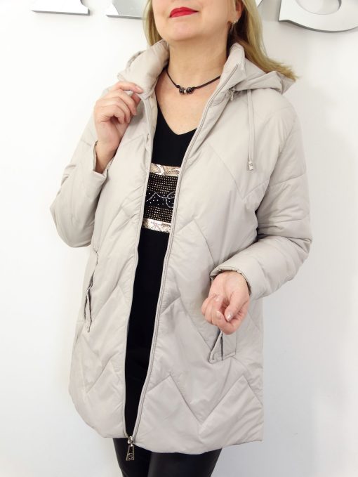 Kurtka Damska Płaszczyk Wiosenny FLORENS od 44 do 54 kremowy