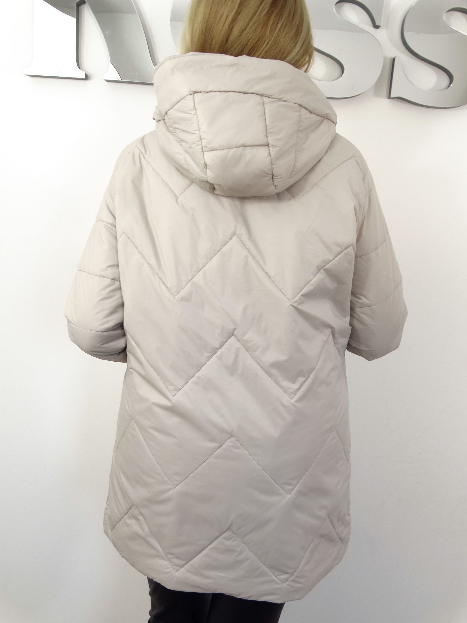 Kurtka Damska Płaszczyk Wiosenny FLORENS od 44 do 54 kremowy - obrazek 2