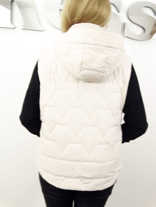 Kamizelka Wiosenna Bezrękawnik z Odpinanym Kapturem TRISS od 44 do 54 kremowa