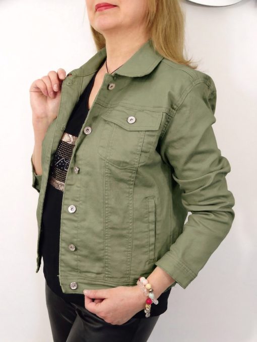 Kurtka Katana Jeansowa KAJA od 38 do 50 zielona khaki