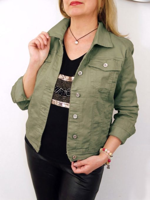 Kurtka Katana Jeansowa KAJA od 38 do 50 zielona khaki
