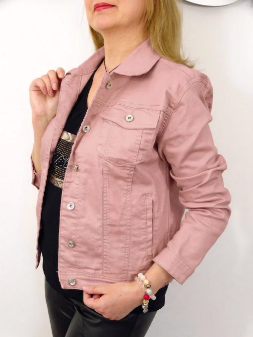 Kurtka Katana Jeansowa KAJA od 38 do 50 pudrowa