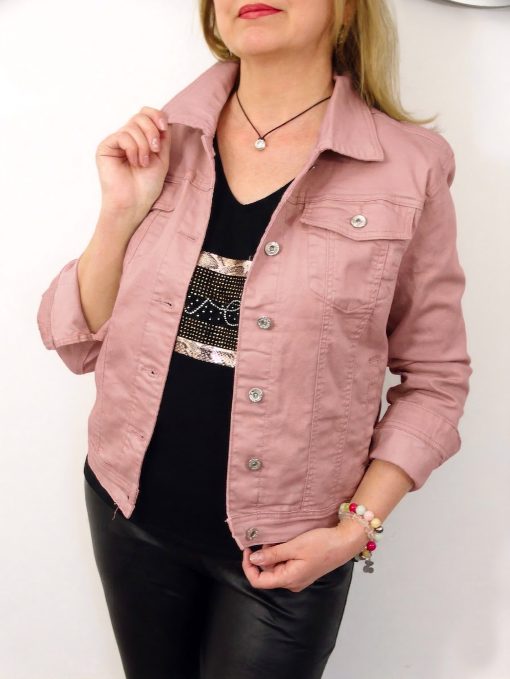 Kurtka Katana Jeansowa KAJA od 38 do 50 pudrowa