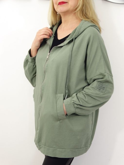 Bluza Damska Bawełniana Narzutka JOANNA PLUS SIZE od 50 do 58 oliwka