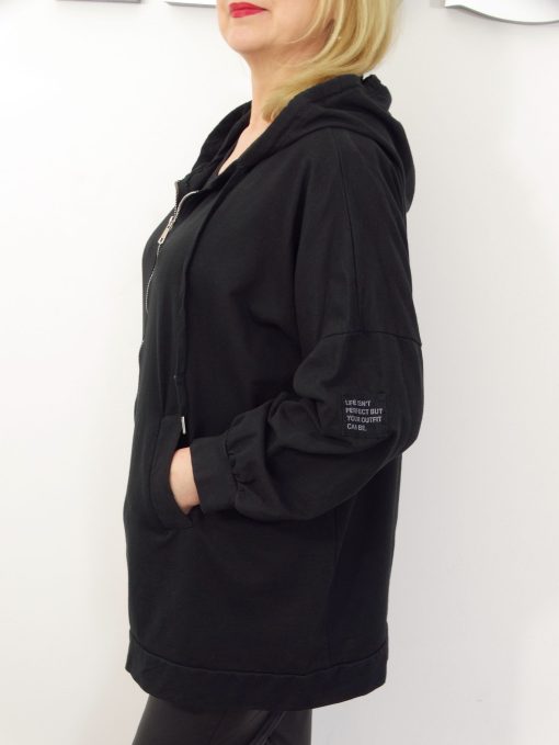 Bluza Damska Bawełniana Narzutka JOANNA PLUS SIZE od 50 do 58 czarna