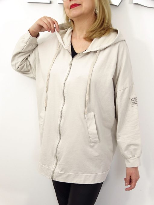 Bluza Damska Bawełniana Narzutka JOANNA PLUS SIZE od 50 do 58 jasny beż