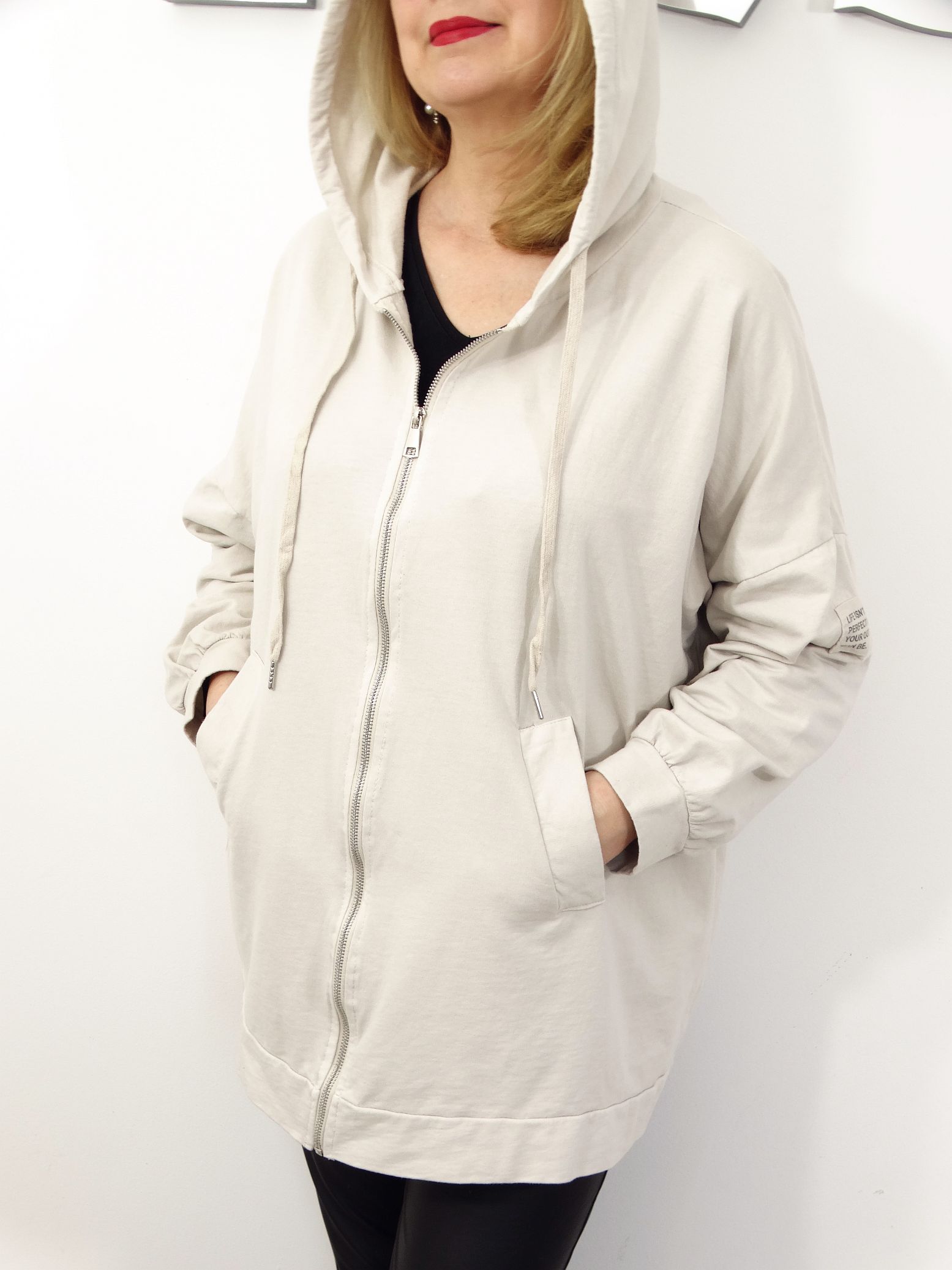 Bluza Damska Bawełniana Narzutka JOANNA PLUS SIZE od 50 do 58 jasny beż - obrazek 9