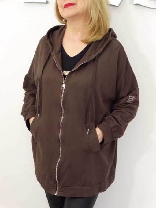 Bluza Damska Bawełniana Narzutka JOANNA PLUS SIZE od 50 do 58 czekoladowa