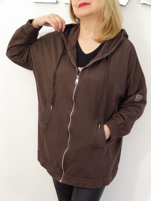 Bluza Damska Bawełniana Narzutka JOANNA PLUS SIZE od 50 do 58 czekoladowa