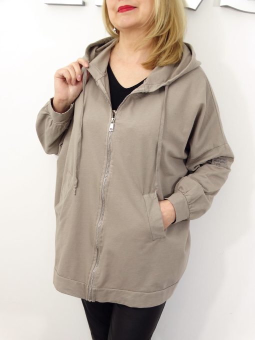 Bluza Damska Bawełniana Narzutka JOANNA PLUS SIZE od 50 do 58 beżowa