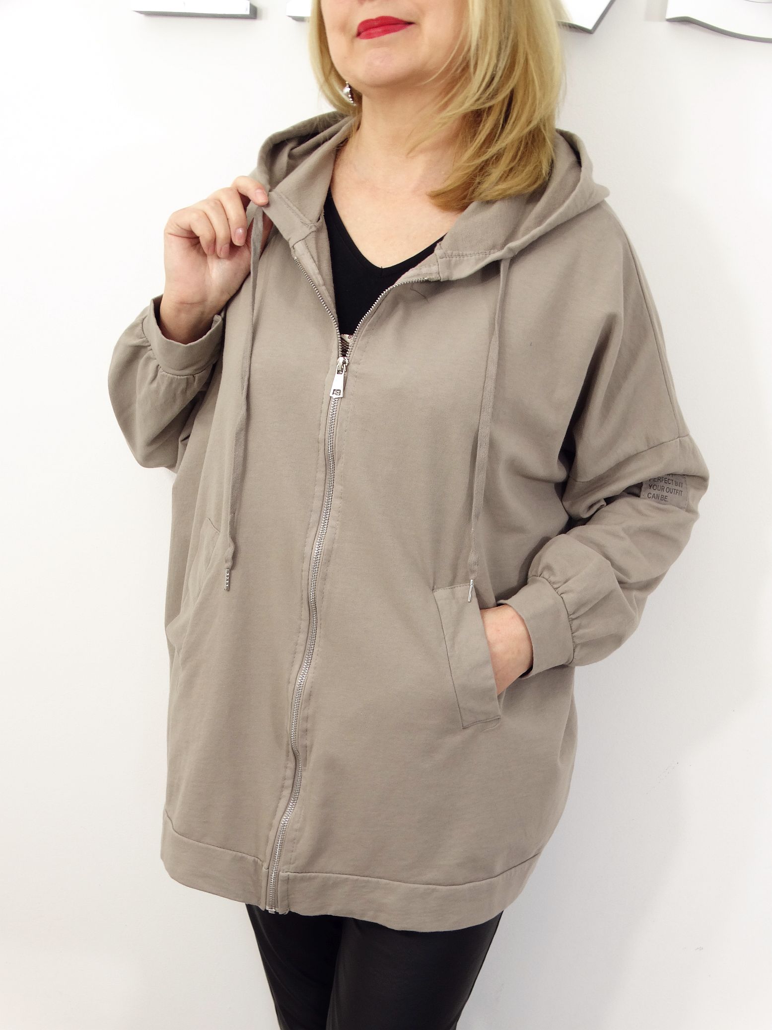 Bluza Damska Bawełniana Narzutka JOANNA PLUS SIZE od 50 do 58 beżowa