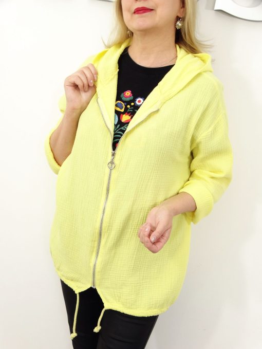 Bluza Narzutka Muślinowa Bawełniana Letnia MILD rozmiar uniwersalny od 42 do 50 żółta