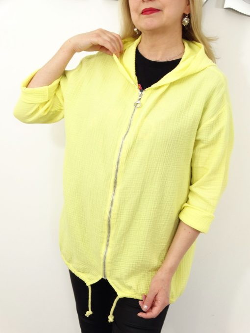 Bluza Narzutka Muślinowa Bawełniana Letnia MILD rozmiar uniwersalny od 42 do 50 żółta