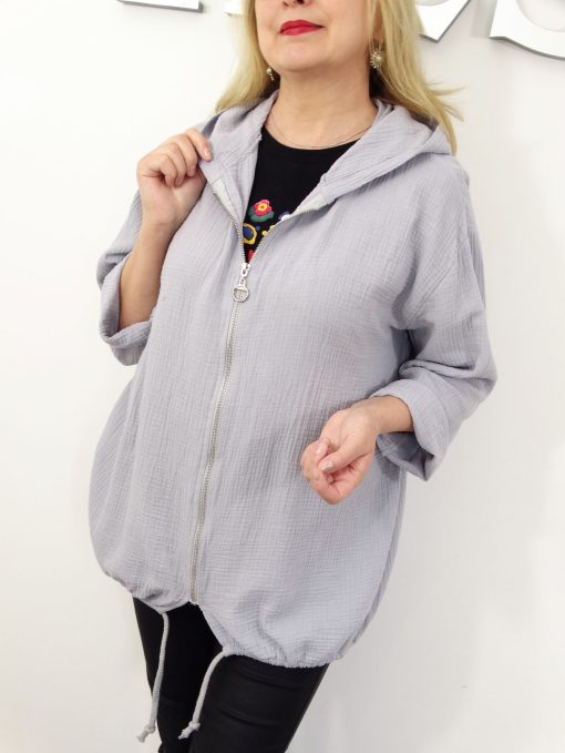Bluza Narzutka Muślinowa Bawełniana Letnia MILD rozmiar uniwersalny od 42 do 50 szara