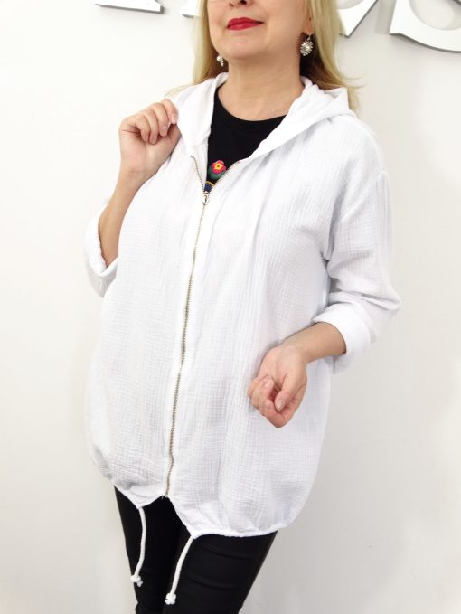 Bluza Narzutka Muślinowa Bawełniana Letnia MILD rozmiar uniwersalny od 42 do 50 biała