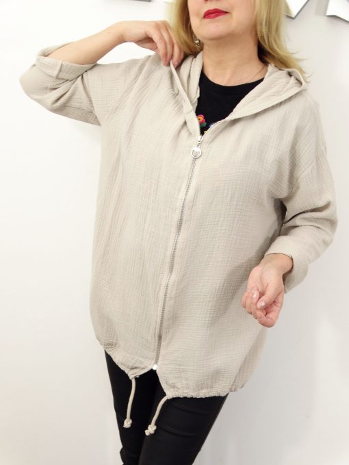 Bluza Narzutka Muślinowa Bawełniana Letnia MILD rozmiar uniwersalny od 42 do 50 beżowa