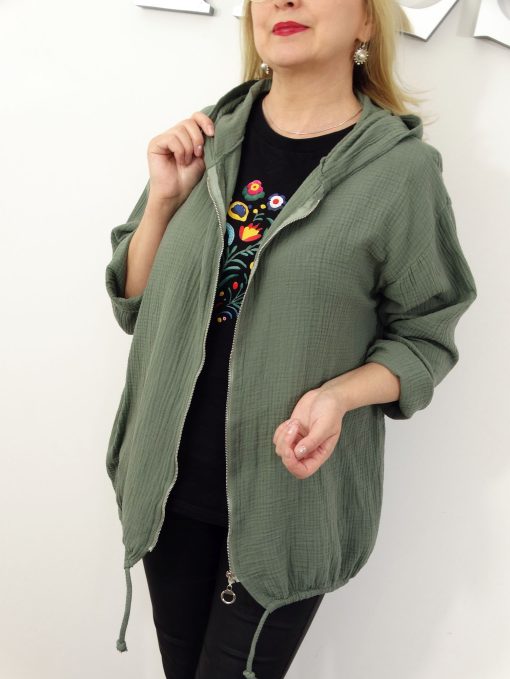 Bluza Narzutka Muślinowa Bawełniana Letnia MILD rozmiar uniwersalny od 42 do 50 zielona