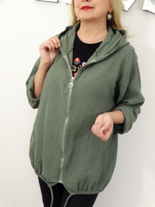 Bluza Narzutka Muślinowa Bawełniana Letnia MILD rozmiar uniwersalny od 42 do 50 zielona