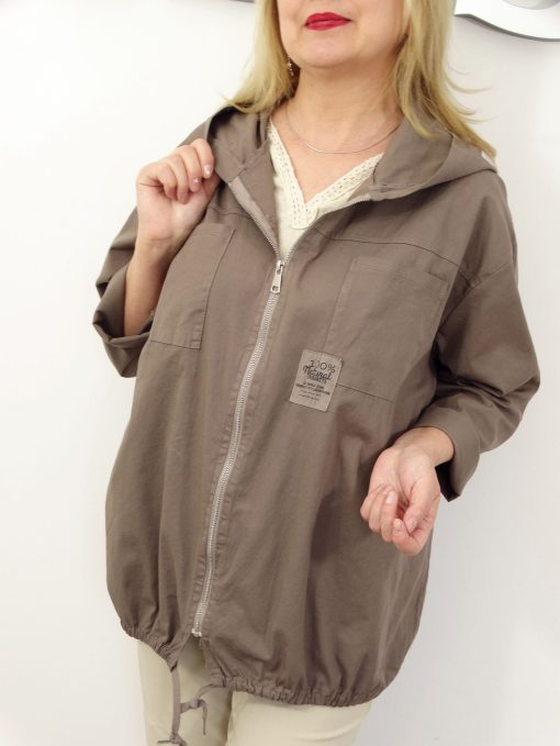 Narzutka Bawełniana Letnia Kurtka SIENNA rozmiar uni od 42 do 52 kakaowa