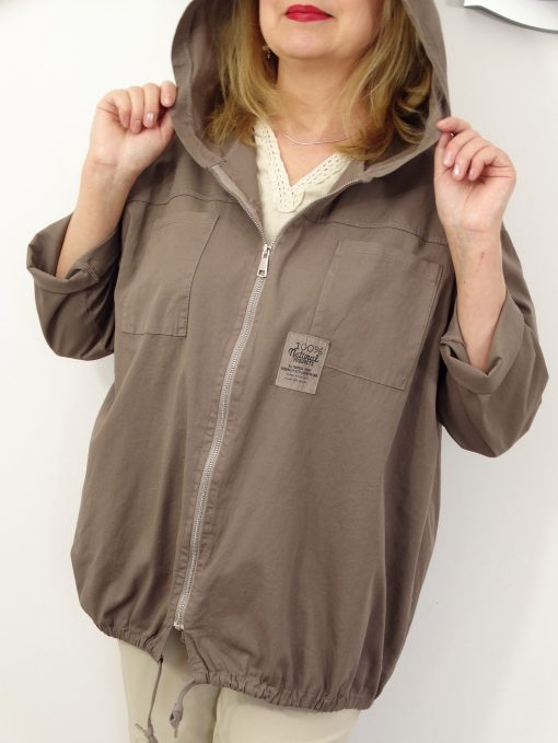 Narzutka Bawełniana Letnia Kurtka SIENNA rozmiar uni od 42 do 52 kakaowa