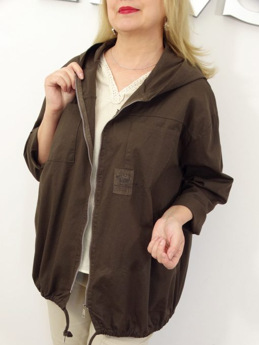 Narzutka Bawełniana Letnia Kurtka SIENNA rozmiar uni od 42 do 52 czekoladowa