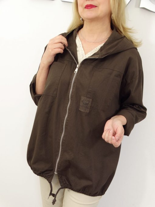 Narzutka Bawełniana Letnia Kurtka SIENNA rozmiar uni od 42 do 52 czekoladowa