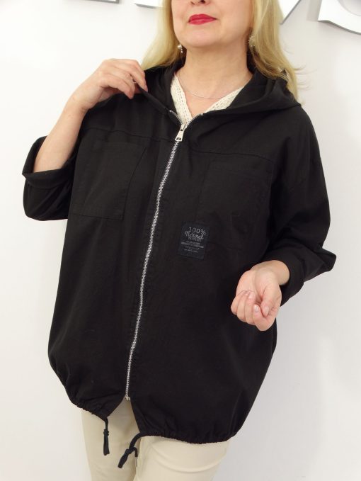 Narzutka Bawełniana Letnia Kurtka SIENNA rozmiar uni od 42 do 52 czarna