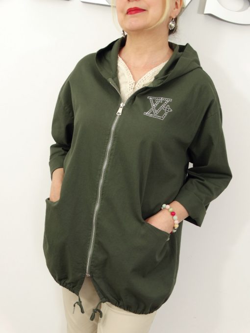 Narzutka Bawełniana Letnia Kurtka VANESSA rozmiar uni od 40 do 48 zielona