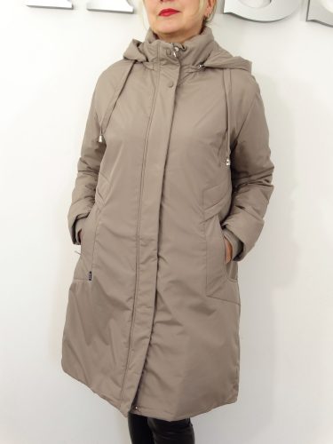 Damski Płaszcz Jesienny Ocieplany Długa Kurtka GWEN od 44 do 54 beżowy
